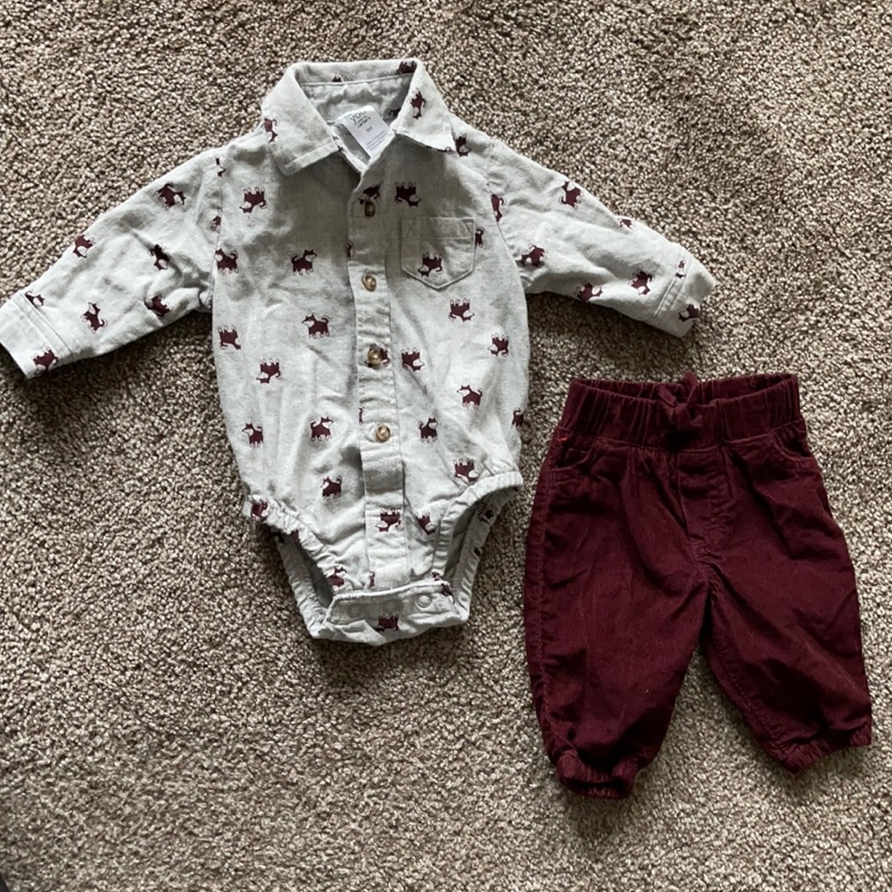 Baby boys button up outfit